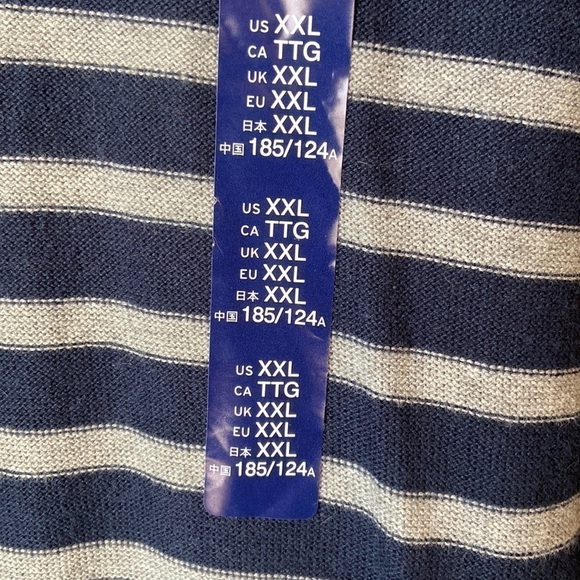 Nwot Mens GAP Navy and Grey Stripe Sweater XXL - Picture 5 of 7